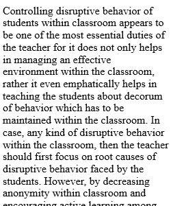 How to control disruptive behaviors in classroom